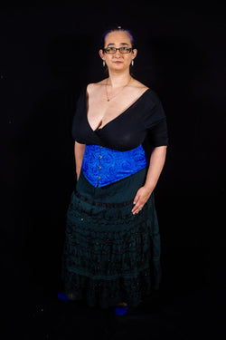 Silk Underbust Cincher; Blue Underbust