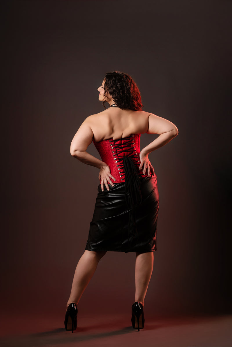 Silk Overbust Corset; Red