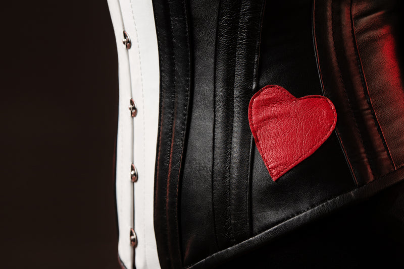 Leather Overbust Corset; Tuxedo