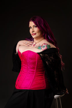 Silk Overbust Corset; Pink