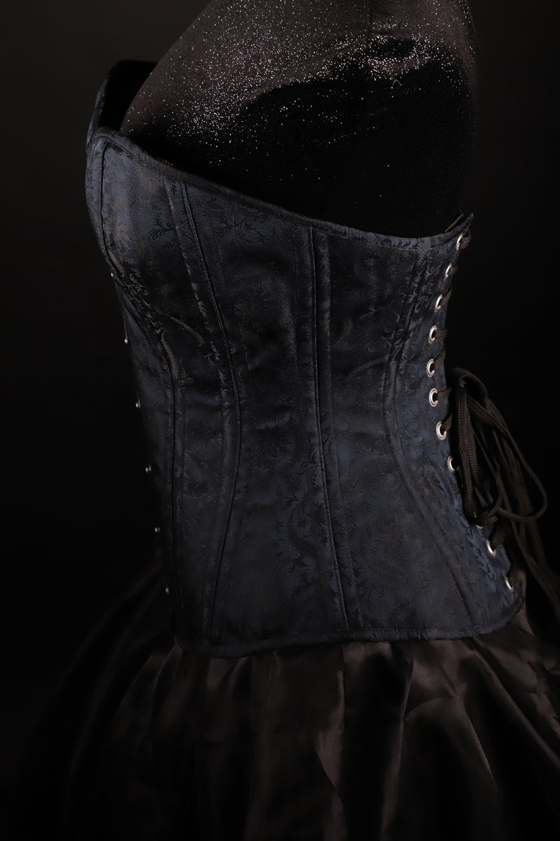 Silk Overbust Black Corset