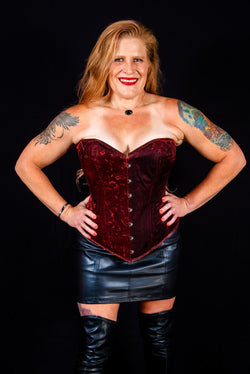 Silk Overbust Corset; Sparkle Red Overbust