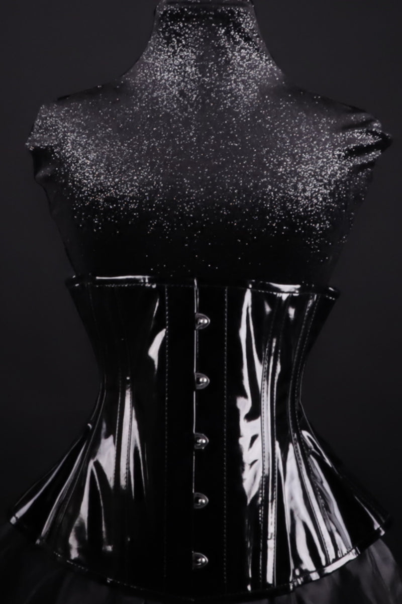 Pvc Black Underbust Corset