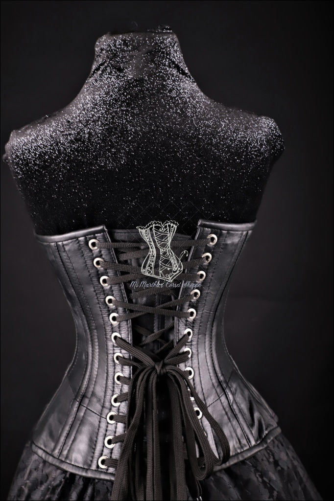 Studded Beauty Black With Faux Crock Insert Corset Overbust