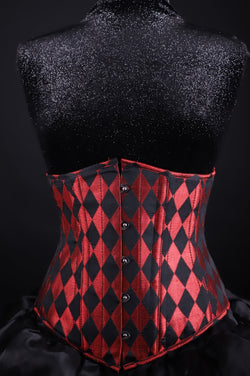 Silk Cincher - Harlequin, Red & Black